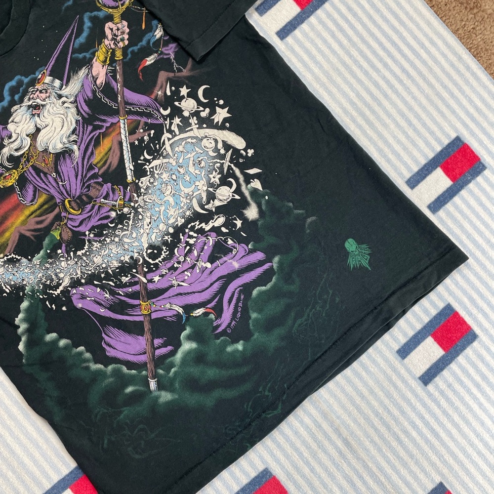Vintage 1994 Liquid Blue Wizard Double Sided AOP all over print tee shirt - Picture 8 of 16